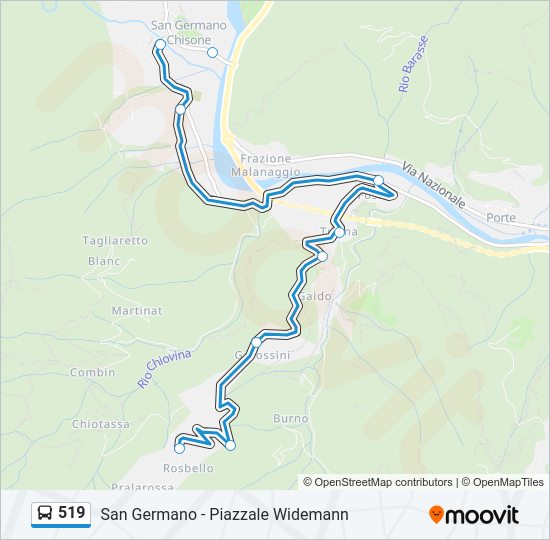Percorso linea bus 519