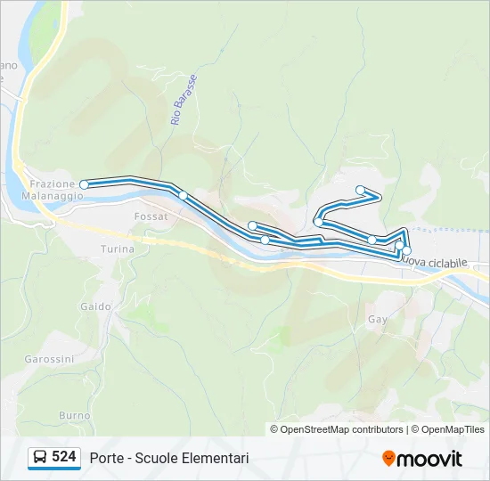 524 Bus Line Map