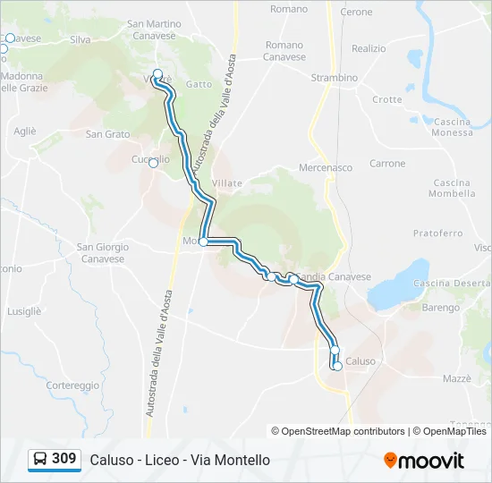 309 Bus Line Map