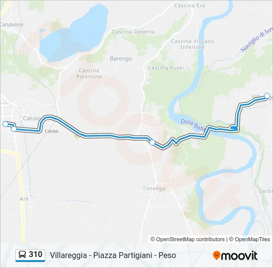 310 Bus Line Map