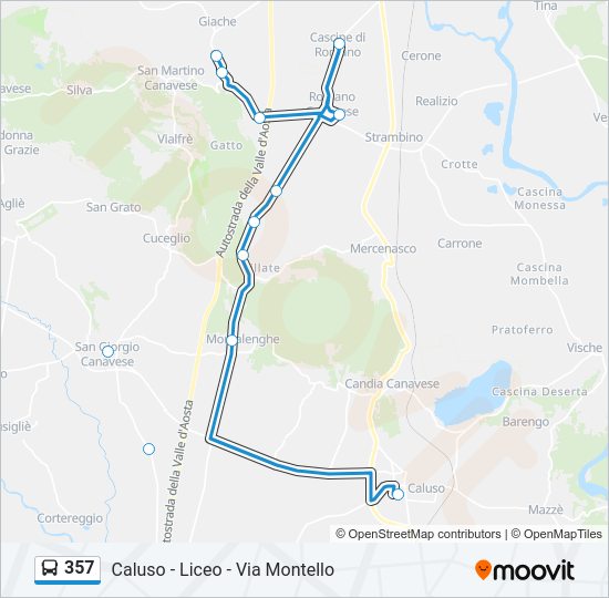 Percorso linea bus 357