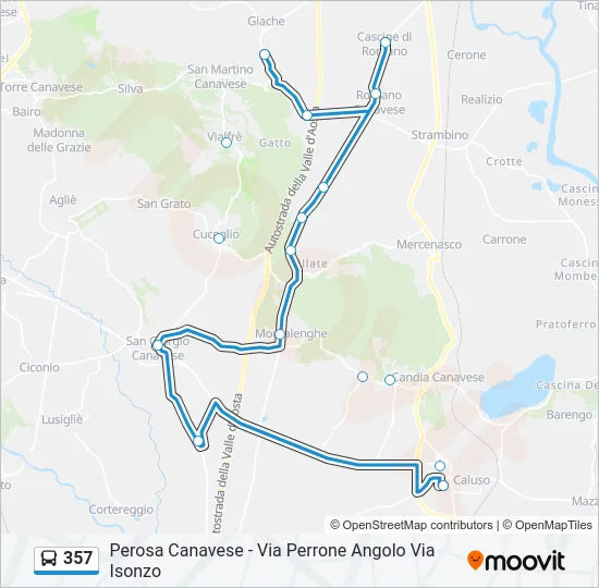 357 Bus Line Map