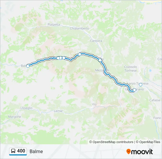 400 Bus Line Map