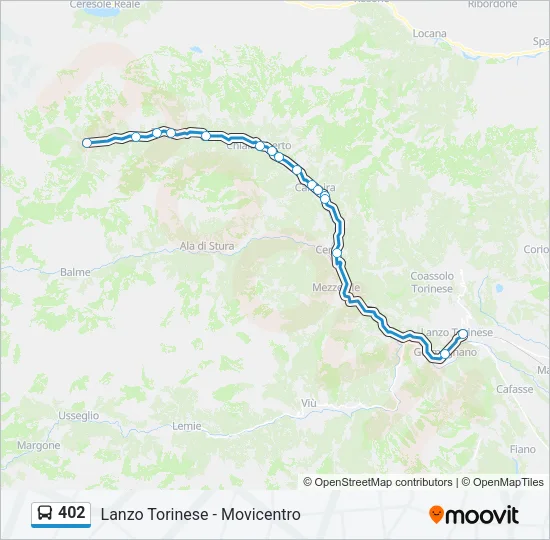 402 Bus Line Map