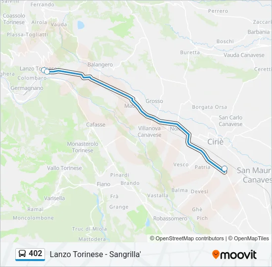 402 Bus Line Map