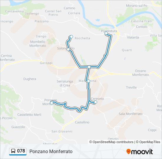 Percorso linea bus 078