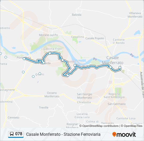 Percorso linea bus 078