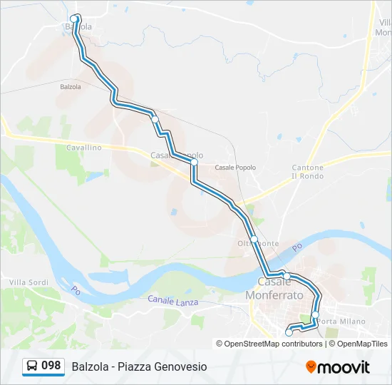 098 Bus Line Map