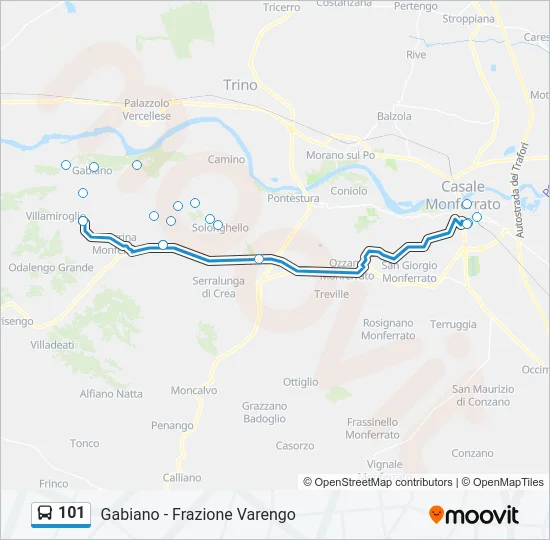 101 Bus Line Map
