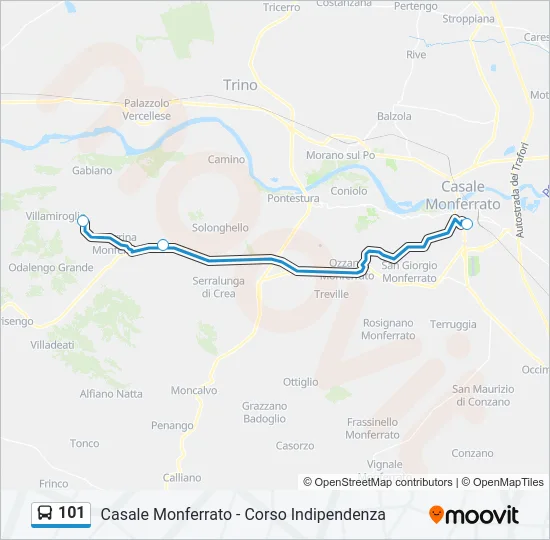 101 Bus Line Map