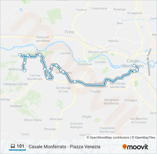 101 Bus Line Map