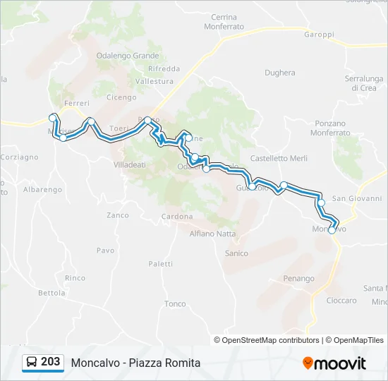 203 Bus Line Map