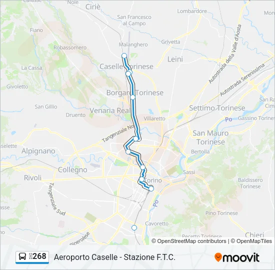 Percorso linea bus ✈268