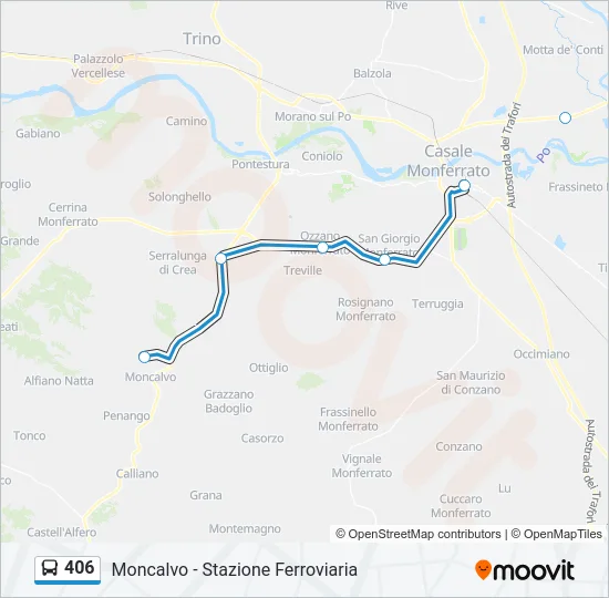 406 Bus Line Map