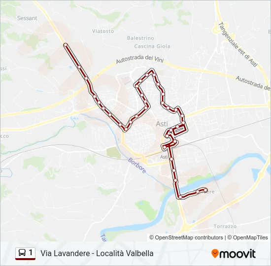 1 Bus Line Map