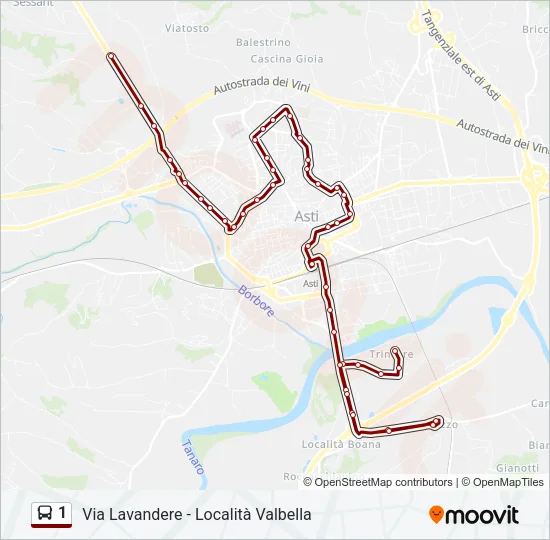 1 Bus Line Map