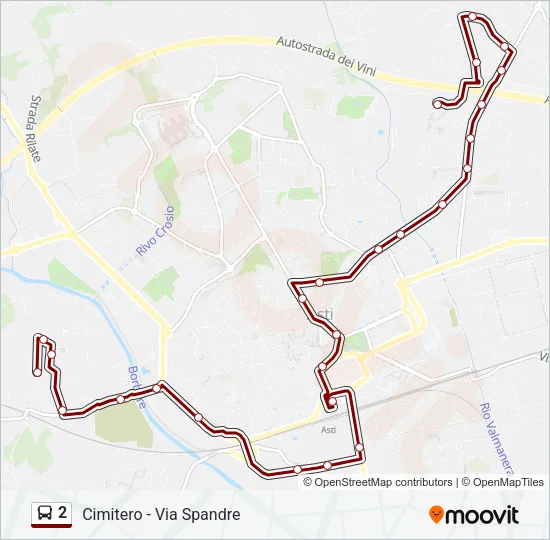2 Bus Line Map