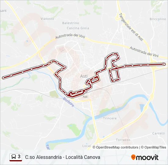 3 Bus Line Map