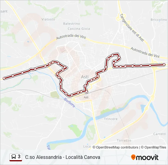 3 Bus Line Map