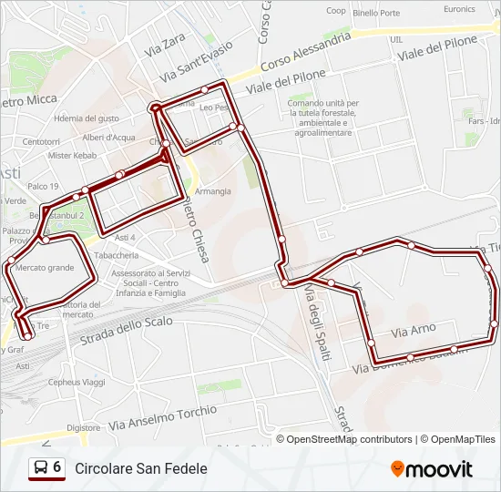 6 Bus Line Map