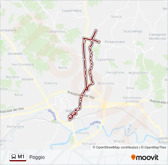 M1 Bus Line Map