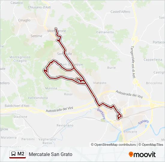 M2 Bus Line Map