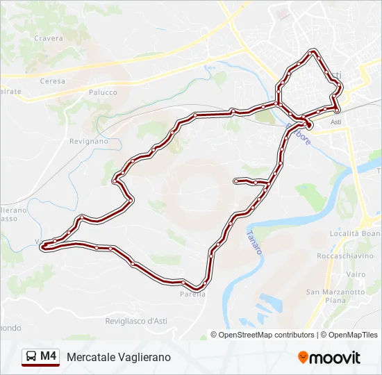 M4 Bus Line Map
