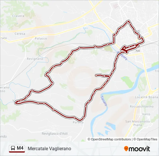 M4 Bus Line Map