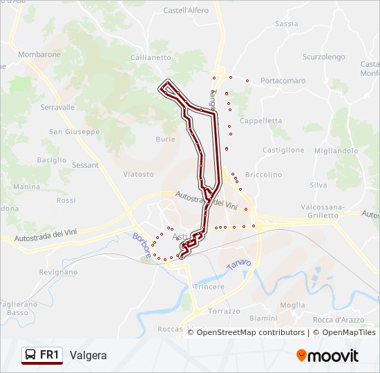 Percorso linea bus FR1