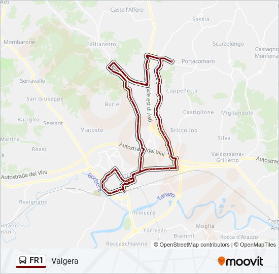 Percorso linea bus FR1