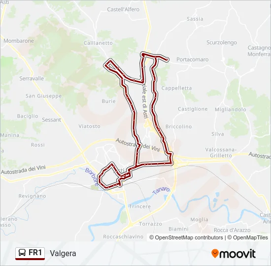 FR1 Bus Line Map