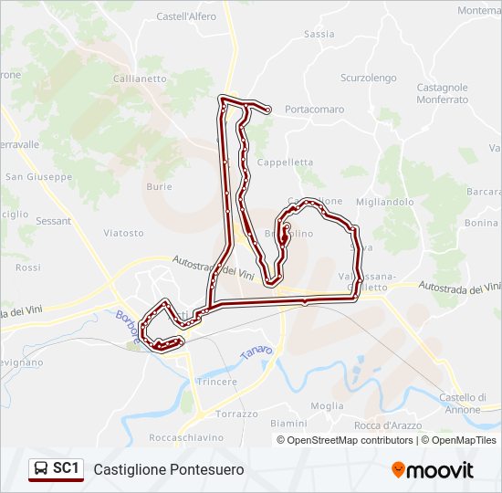 SC1 Bus Line Map