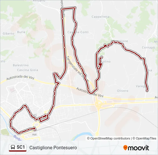 SC1 Bus Line Map