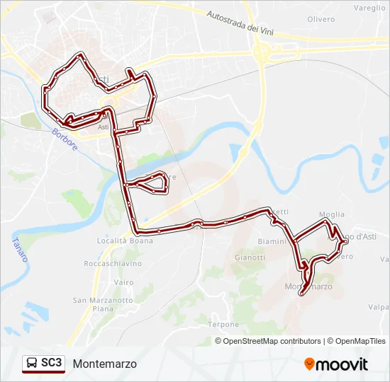 SC3 Bus Line Map