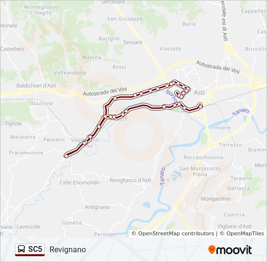 SC5 bus Line Map