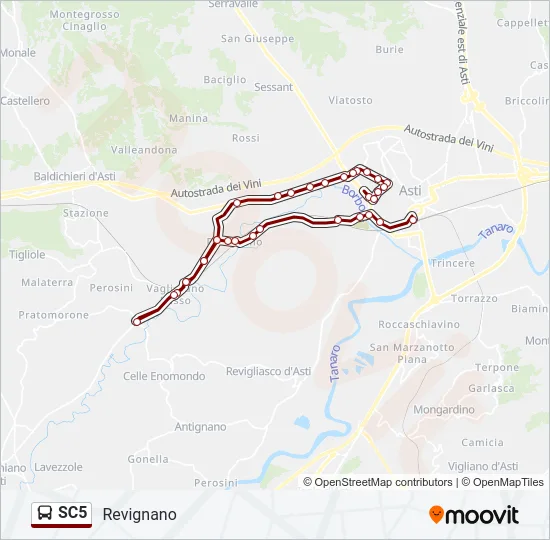 SC5 Bus Line Map