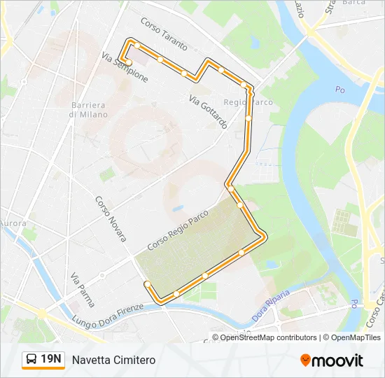 19N Bus Line Map