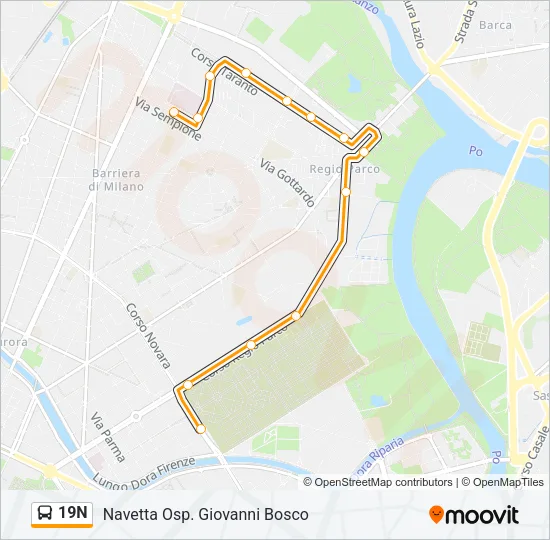 19N Bus Line Map