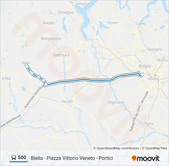 500 Bus Line Map