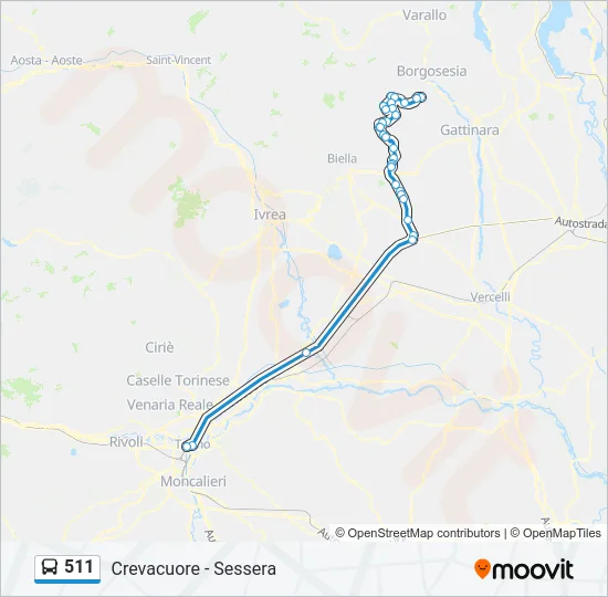 511 Bus Line Map