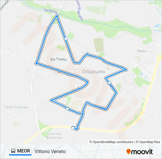 MEOR Bus Line Map
