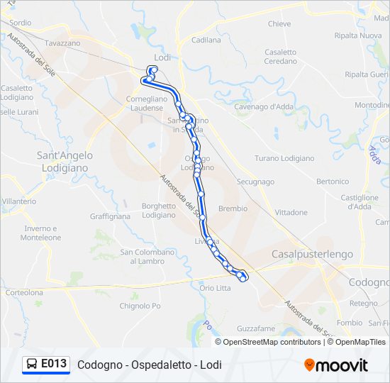 E013 bus Line Map