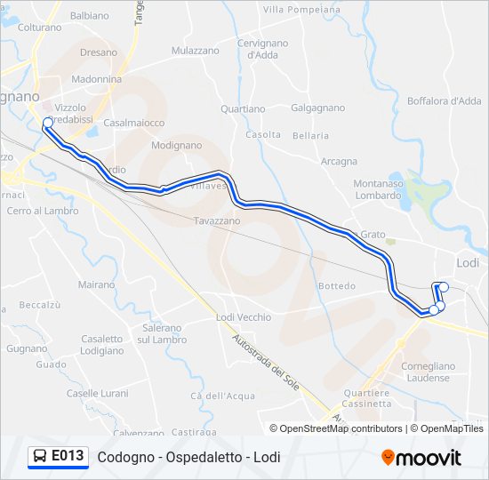 Percorso linea  E013