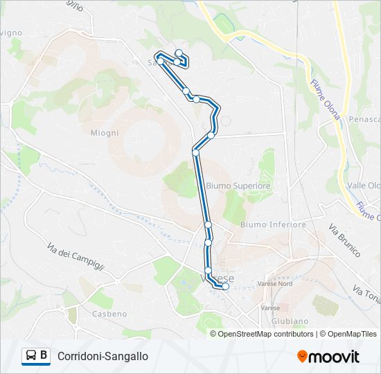 B bus Line Map