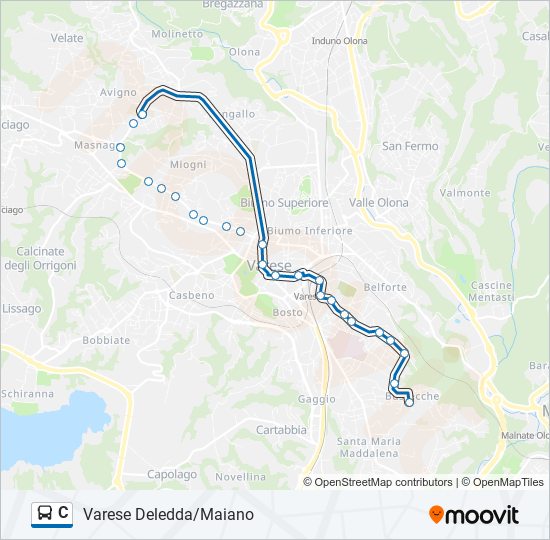 Linea C Orari Fermate E Mappe Varese Deledda Maiano Aggiornato