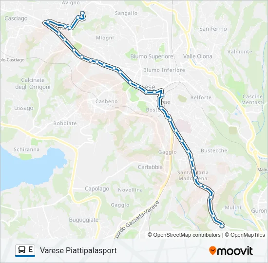 E Bus Line Map