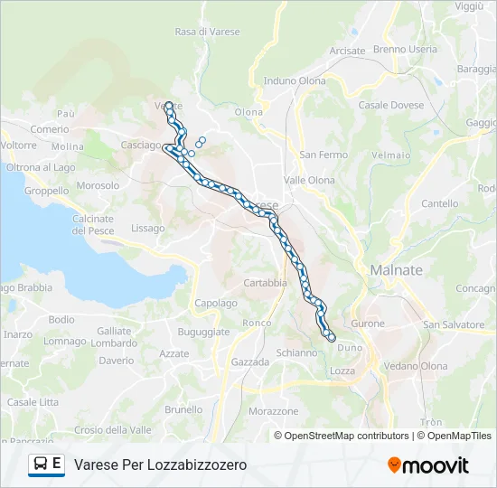 E Bus Line Map