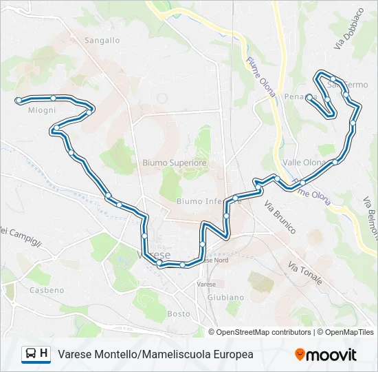 H Bus Line Map