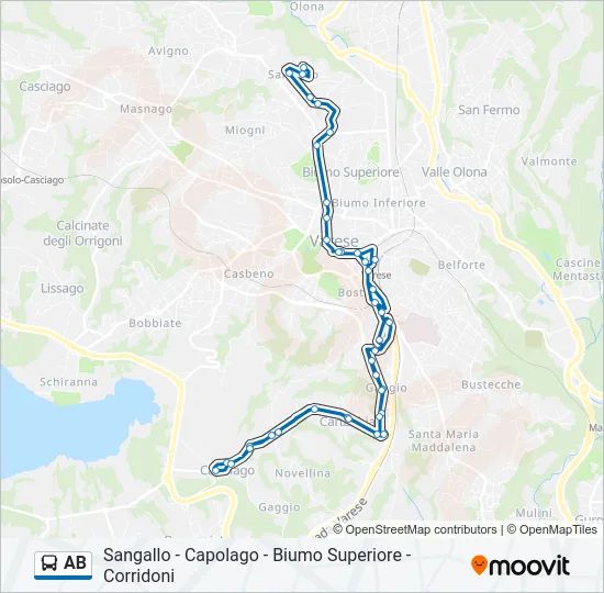 AB Bus Line Map