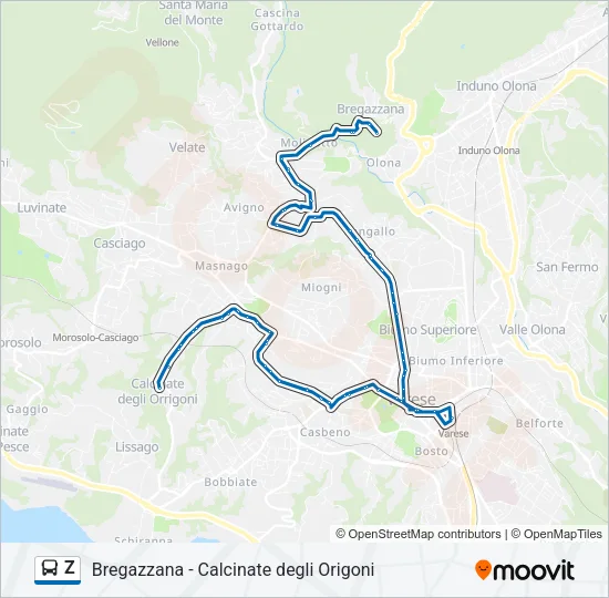 Z Bus Line Map